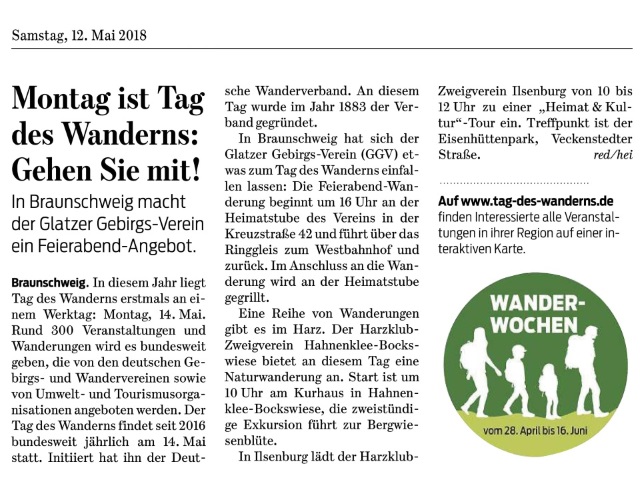 Zeitungsartikel in der Braunschweiger Zeitung