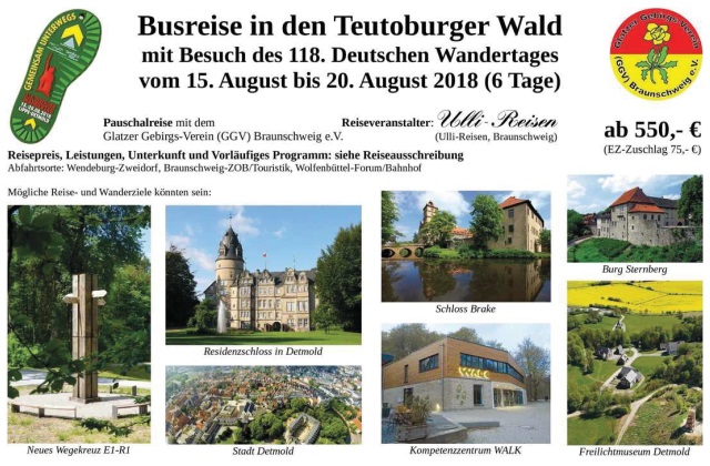 Busreise in den Teutoburger Wald zum 118. Deutschen Wandertag in Detmold