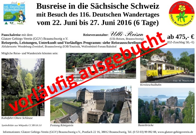 Busreise in die Sächsische Schweiz 2016